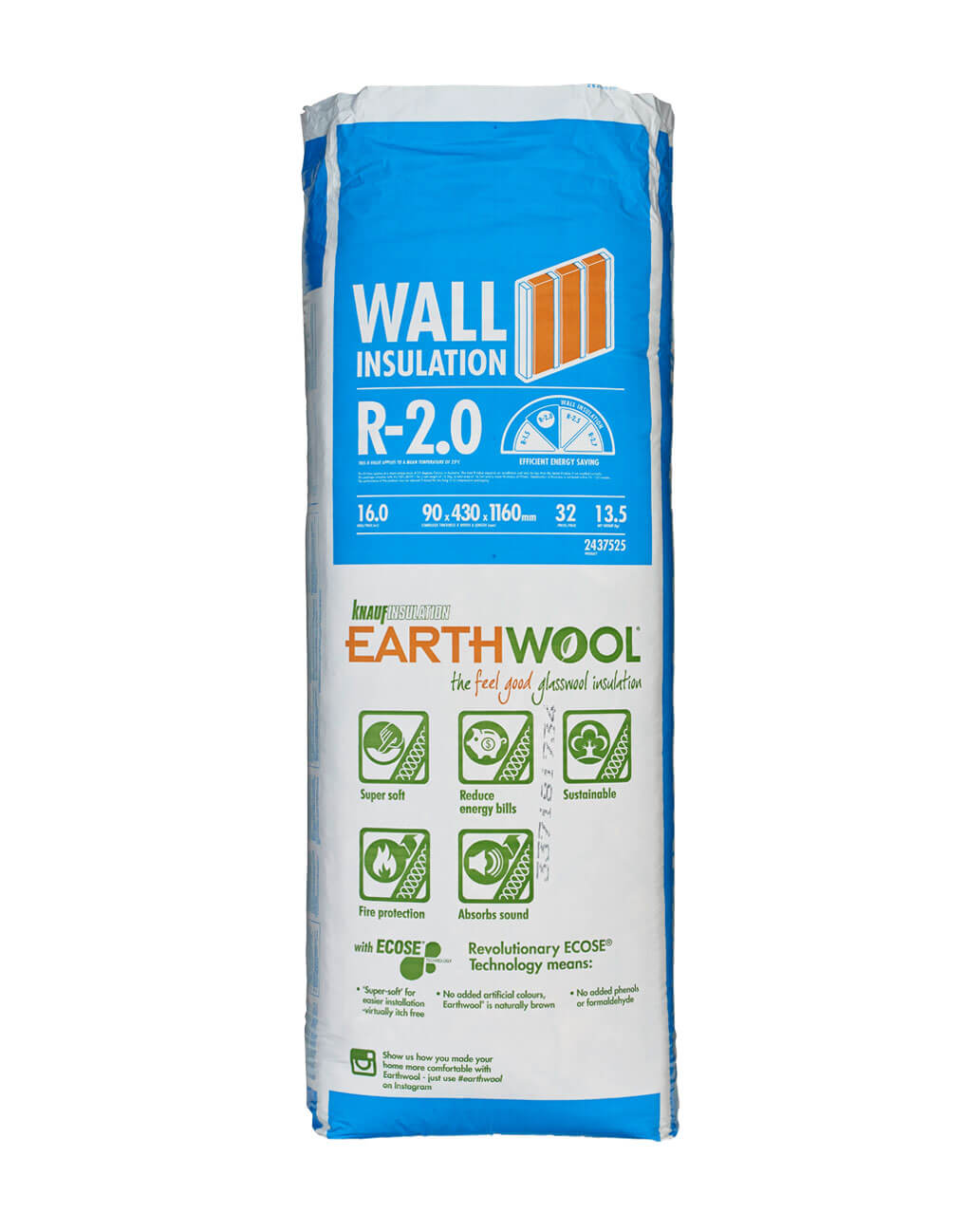 R2.0 Knauf Earthwool® Underfloor Insulation Batts