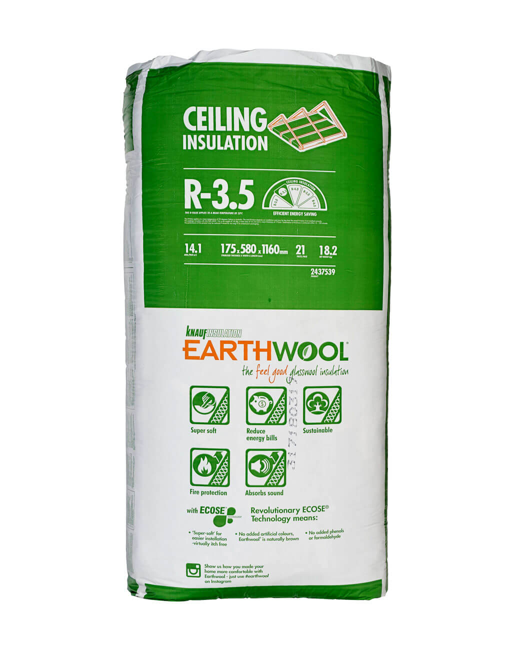 R3.5 Knauf Earthwool® Thermal Ceiling Insulation Batts