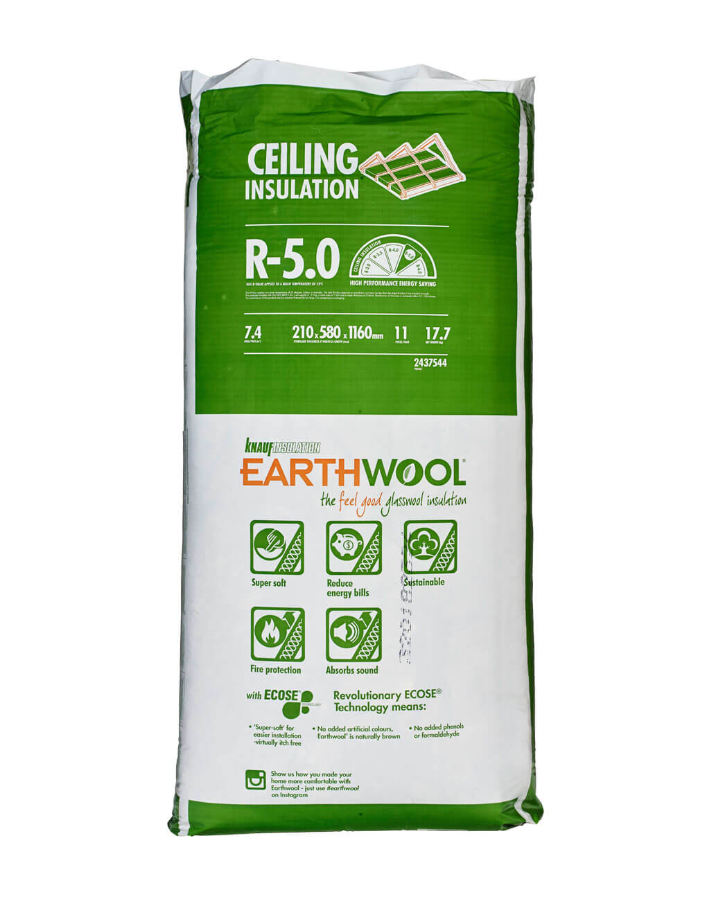 R5.0 Knauf Earthwool® Ceiling Insulation Batts